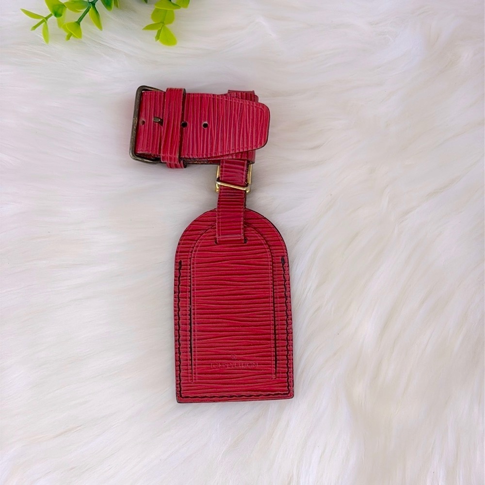 Louis Vuitton Red Epi Luggage Tag & Poignet - Picture 2 of 8